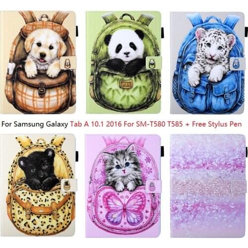 Soft TPU Print Leather Case Funda Cover For Samsung Galaxy Tab A A6 10 1 2016 T580 T585 SM-T585 SM-T580 Tablet Coque 10.1 inch