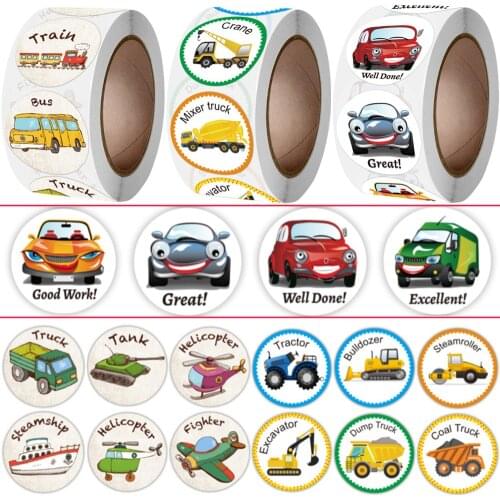 Truck Vehicle Reward Stickers Tank Car Train Label for Kids School Teachers Children Early Education Game Toy Birthday GIft Seal