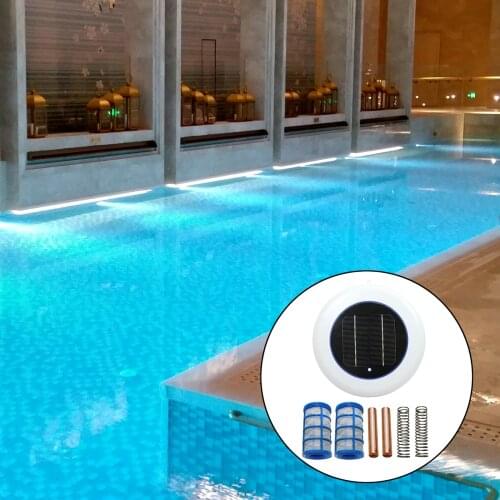 Solar Power Swimming Pool Purifier Solar Pool Ionizer Swimming Pool Water Algae Inhibition Chlorine-Free Water Processor Tools