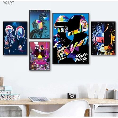 Daft Punk Canvas Poster Alternative Abstract Art Paintings Pictures Print for Modern Cafes and Bars Home Wall Decor