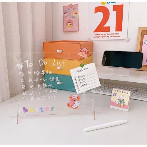 Transparent Acrylic Erasable Message Board 2 in 1 Multifunctional Phone Holder Writingboard Office School Stationery