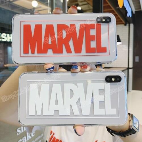 Marvel Transparent Phone Case for IPhone 6/6S/Plus 7/8/Plus X/XS/XR/XS Max 11/12/Pro Cute Cartoon Anti-fall Silicone Case Gift