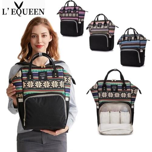 LEQUEEN Diaper Bag For Mom Maternal Nappy Backpack Mother Stroller Pram Baby Care Nursing Organizer Changing Bags Multifunction