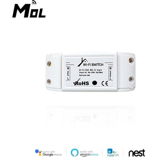 MOL eWelink Basic R2 Wifi DIY Smart Wireless Remote Switch Domotica Light Controller Module Work with Alexa Google Home eWeLink