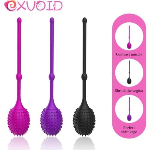 Ben Wa Balls EXVOID Silicone Waterproof No Vibrator Sex Toys for Women Vaginal Tight Exercise Kegel Ball G-Spot Massager Orgasm