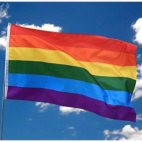 1 Piece Colorful Rainbow Flag Polyester Large Gay Pride Flag with Brass Grommets Banner Hanging Friendly LGBT Flag 90cm*150cm