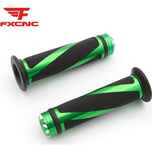 1 Pair Universal Motorbike Hand Grips 7/8" Motorcycle CNC Machined Grips Aluminum Rubber Handle Bar Handlebars 10 Colors Racing