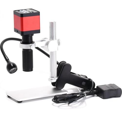 37MP Microscope Camera Kit 1080P HDMI USB Industrial Digital Video Magnifier 150X Lens with Mini Stand For PCB Repair Soldering