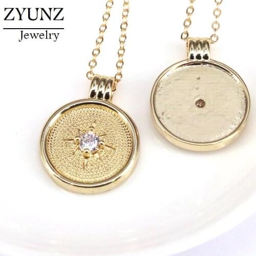 5PCS, New Arrival CZ Stone Gold Color Star Pendant Chain Necklace For Women Anniversary Gift