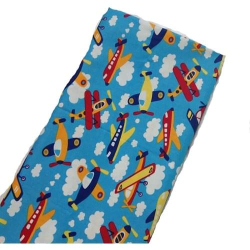 Brand New Colorful Planes Printed Cotton Fabric 50x105cm Design 022 Fabric Patchwork for Cloth Dress Party Home Decor