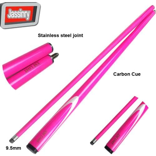 Free shipping 9.5mm pink carbon snooker cues 1/2 split stainless steel joint Pool Billiards cue sticks Billiards accessories