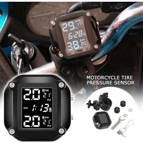 5V LCD Digital Display Tire Pressure Monitor Alarm Motorcycle Wireless High-precision TPMS Electric Detector With USB Port