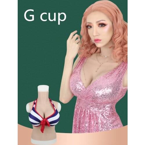 G Cup Boobs Fake Beast Form In Realistic Stretchy Soft Silicone Used for Shemale Transgender Crossdresser Men Bodysuit Mens Bra