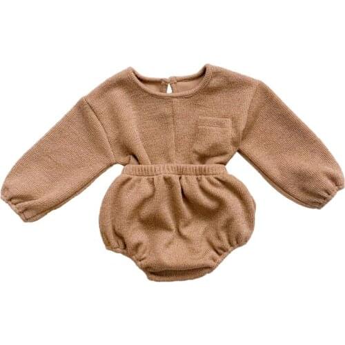 Infant Baby Clothing Girls Boys Full Sleeve Tops Shorts Autumn Bloomer Set Toddler Shirt Set Autumn Outfit