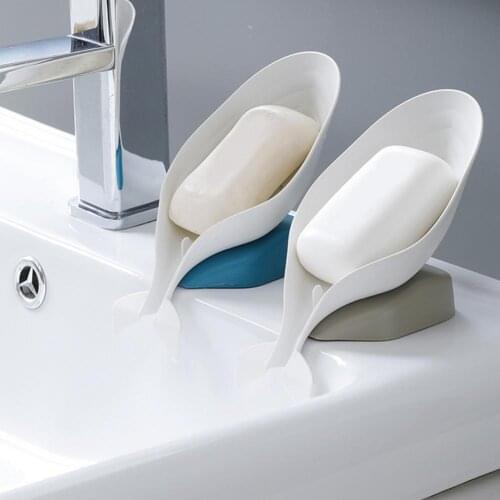 Drain Soap Dish Free Punch Anti-slip with Suction Cup Dolphin Shape Soap Dish for Bathroom