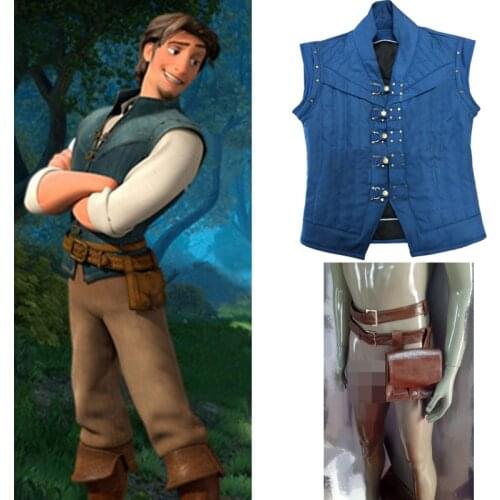 Movie Rapunzel Coat Halloween Men Cosplay Rapunzel Tangled Flynn Rider Costume Only Vest