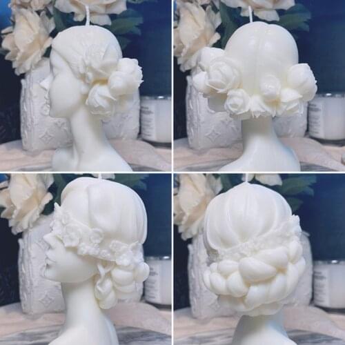 Eyes Closed Girl Clay Candle Mold DIY Handmade Europe Style Home Decor Elegant Woman Plaster Mould Fragrance Molds