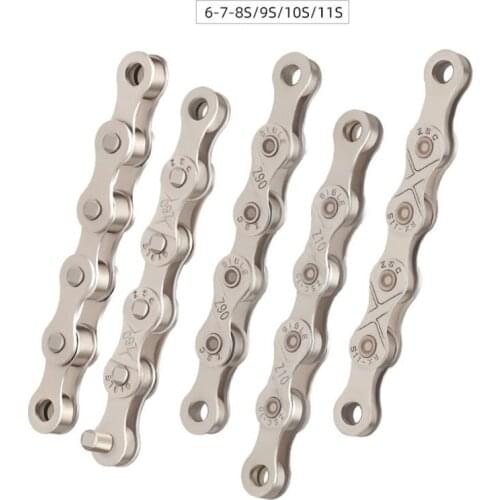 Mountain Road Bike Chain 8/9/10/11 Speed Universal 24/27/30/33 Speed Shift Chain Cycling Chain with Magic Buckle