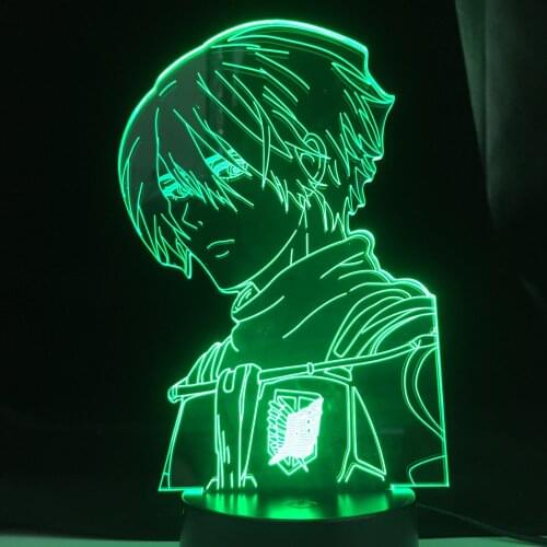 Attack on Titan 4 Mikasa Ackerman Figure for Bedroom Decor Night Light Kids Birthday Gift Shingeki No Kyojin 3d Light Anime Lamp