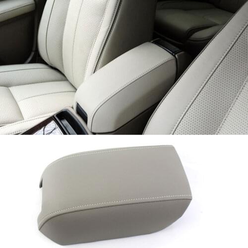 Car Armrest Cover Synthetic Leather Armrest Center Console Lid Replacement for VOLVO XC90 2003-2014 Grey Auto Parts