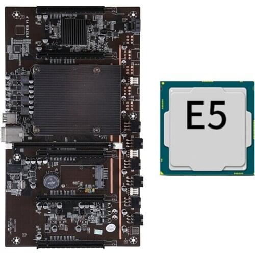 BTC Mining Motherboard X79 H61 5X PCI-E 8X LGA 2011 DDR3 Support 3060 3080 Graphics Card with E5 2620 CPU for BTC