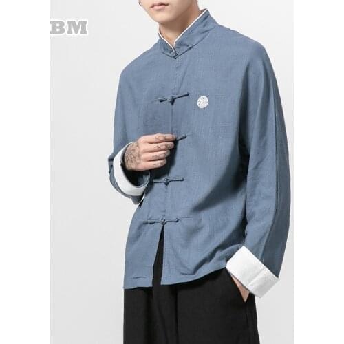 Chinese Style Wu Tang Clan Tai Chi Kung Fu Clothing Thin Long Sleeve Hanfu Men Plus Size Shirt National Style Tang Suit Coat