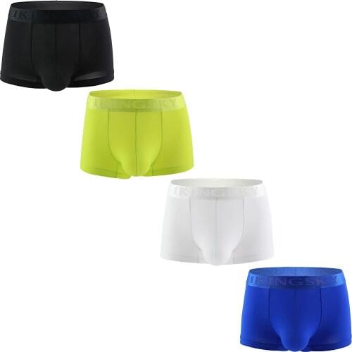 Mens Sporty Boxer Underwear Pouch Low Rise Shorts Sexy Bulge Under Panties