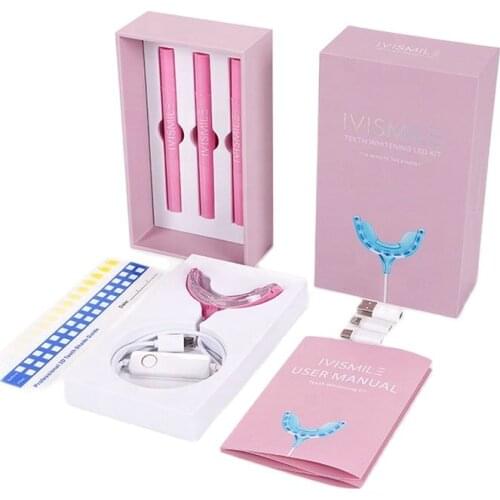 IVISMILE Teeth Whitening Kit With Led Light Tooth Whiterner Gel Set Home Use Oral Care Bleach Remove Dental Stains Tools