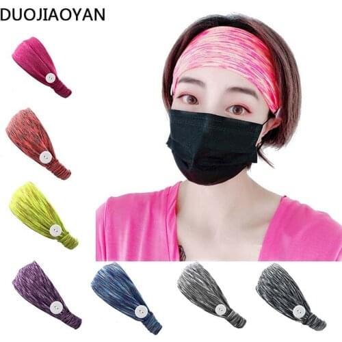 DUOJIAOYAN NEW America Sweat Headband Color Elastic Hairband Sport Turban Head Band Trendy Yoga Headwear Women Girls Headwrap