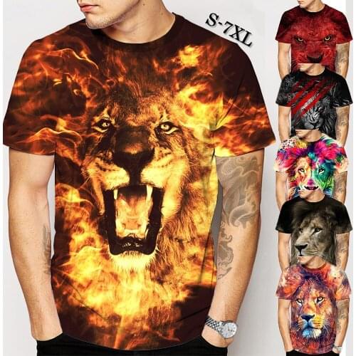 New Fashion Angry Lion Men 3D Printing Casual Fashion Short Sleeve T-shirt hunter x hunter harajuku