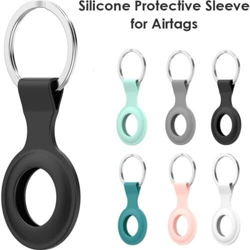 New Soft Silicone For Apple Airtags Locator Protective Sleeve Metal Ring Buckle Sports Anti-lost Protective Sleeve