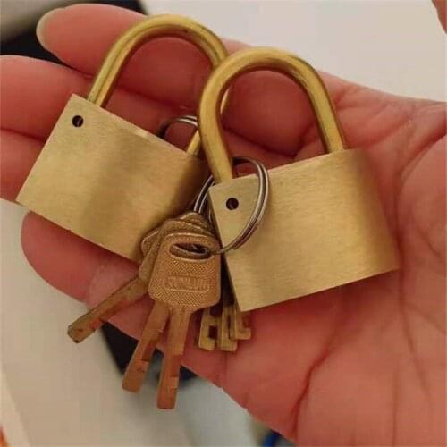 New 3cm/3.5cm/4cm Brass Thickened Long Beam Small Lock Padlock Wooden Door Drawer Locks Outdoor Door Waterproof Padlocks