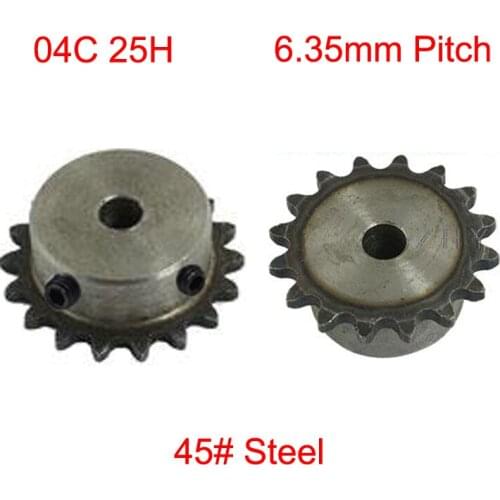 04C 25H 29 30 Tooth 8mm 10mm 12mm 15mm Pilot Bore 6.35mm Pitch Single Row M5 Screw Hole Simplex Gear Chain Drive Sprocket Wheel