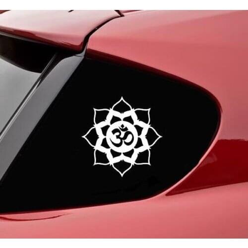 Ohm om lotus flower vinyl decal sticker window sticker 15cm