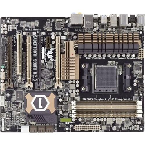 ASUS SABERTOOTH 990FX R2.0 original motherboard DDR3 Socket AM3+ USB2.0 USB3.0 32GB used boards Desktop motherboard