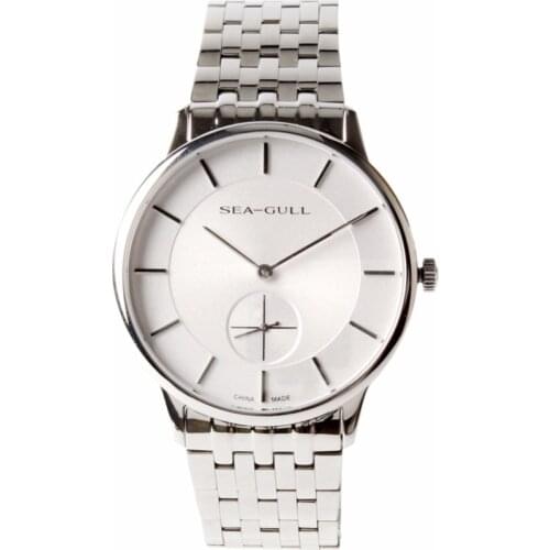 Genuine Seagull Ultra Thin 8mm Bauhaus Style Small Second Solid Case Back Sea-Gull Hand Wind Mechanical Mens Watch 816.388