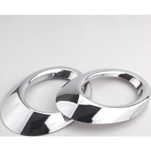 BBQ@FUKA 2Pcs ABS Bumper Chrome Front Fog Lights Lamps Bezel Cover Trim Ring Decoration Fit For Jetta 2005-2010 Car Styling