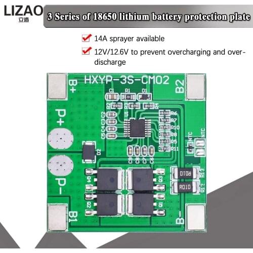 3S 11.1V 12V 12.6V Lithium Battery Protection Board Anti Overcharge Over Discharge Current 14A 18650 Li-ion Lipo Pack BMS Module