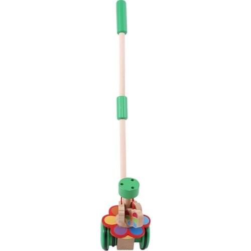 Popular Hot Sell Kids Wooden Toys Cute Cartoon Animals Funny Wooden Car Toys Kids Baby Puzzle Trolley Cart Toys Wood Pushing Toy