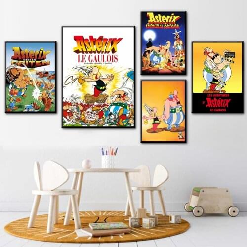 Asterix Poster France Classic Comic Wall Art Hight Quality Canvas Painting Home Decor For Childrens Room