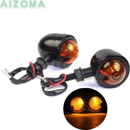 Pair 12v 10w Billet Motorcycles Turn Signal Light 10mm Amber Blinker Indicator For Harley Chopper Bobber Sportster xl1200 xl880