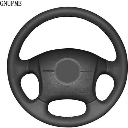 Hand-Stitched Soft Black Artificial Leather Car Steering Wheel Cover For Hyundai Elantra Old Elantra 2004-2011