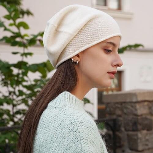 2021 New Pure Cashmere Hat Women No-cap curling Unisex Women Mens Winter Warm Cap Fashion Knitted Cashmere Luxury Hat