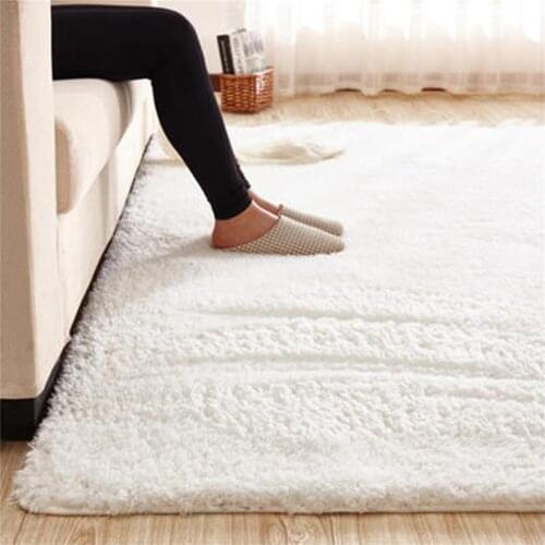 Nordic Shaggy Plush Area Rug White Fluffy Rug Carpets For Living Room Decor Faux Fur Anti Skid Soft Carpet For Kids Bedroom Grey