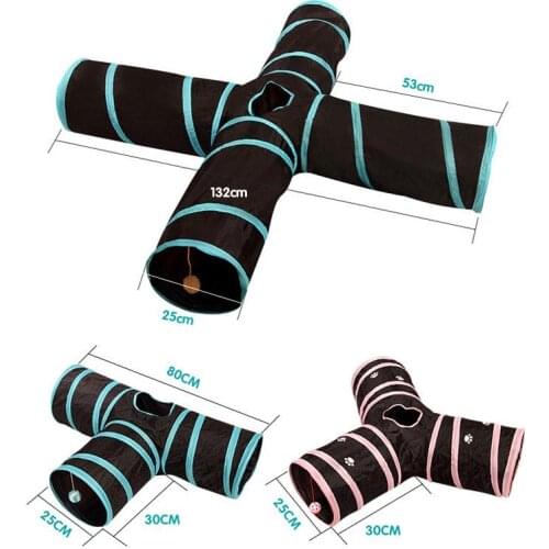 4/5 Holes Foldable Pet Cat Tunnel Indoor Outdoor Pet Cat Training Toy for Cat Rabbit Animal Funny Kitten Toys Play Tunnel Tube