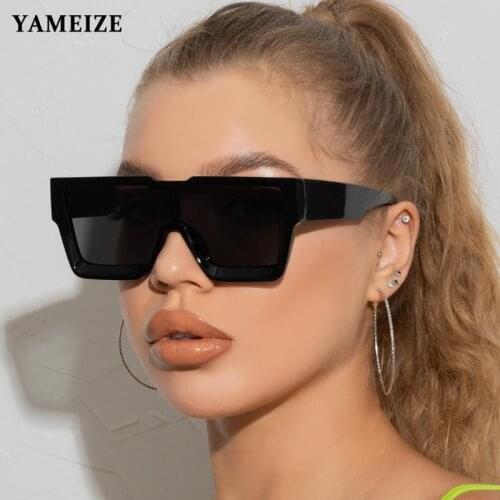 Punk Square Sunglasses Women Men Flat Top Driving Shades Luxury Brand Oversized Sunglasses Vintage Glasses Ladies Lentes De Sol