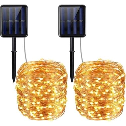 LED Outdoor Solar Lamp String Lights 22M 200 LEDs Fairy Holiday Christmas Party Garland Solar Powered 8 Modes Garden Waterproof