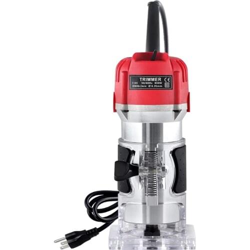 TOP 800W Handheld Router Woodworking,Portable Electric Hand Wood Trimmer Slotting Cutting Trimming Machine 30000Rpm US Plug