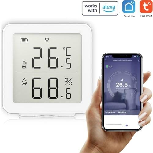 Tuya WIFI Intelligent Home Wireless Temperature Sensor Home Automation Scene System Compatible with Alexa