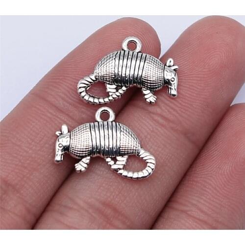 WYSIWYG 10pcs 19x13mm Antique Silver Color Mouse Charms Pendant For Jewelry Making DIY Jewelry Findings